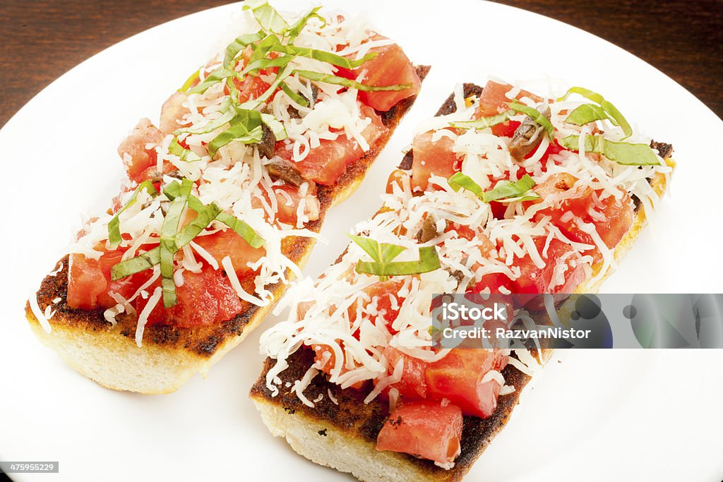 Brusketi auf Teller - Lizenzfrei Antipasto Stock-Foto