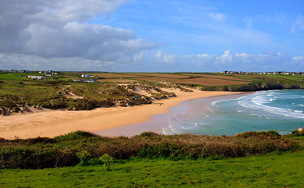 istock Crantock beach North Cornwall UK near Newquay with blue sky 475958062