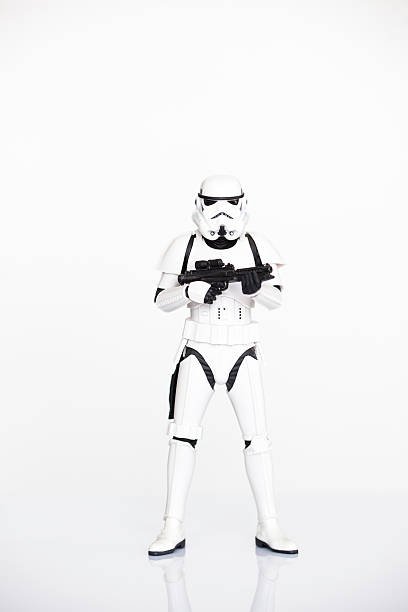 Stormtrooper İstanbul Turkey - May 22, 2015: An Imperial Stormtrooper action figure from the Star Wars movie franchise posed on white background.  action figure stock pictures, royalty-free photos & images