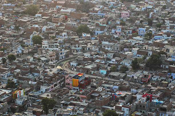 istock Slums, Poor neighbourhoods, India. Aerial view. 475962684