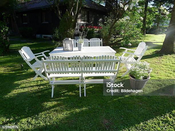 Garden Furnitures Stock Photo - Download Image Now - 2015, Bush, Chair