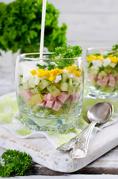 istock Russian spring and summer cold soup  with kefir 475966152