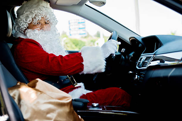 Santa claus in the car