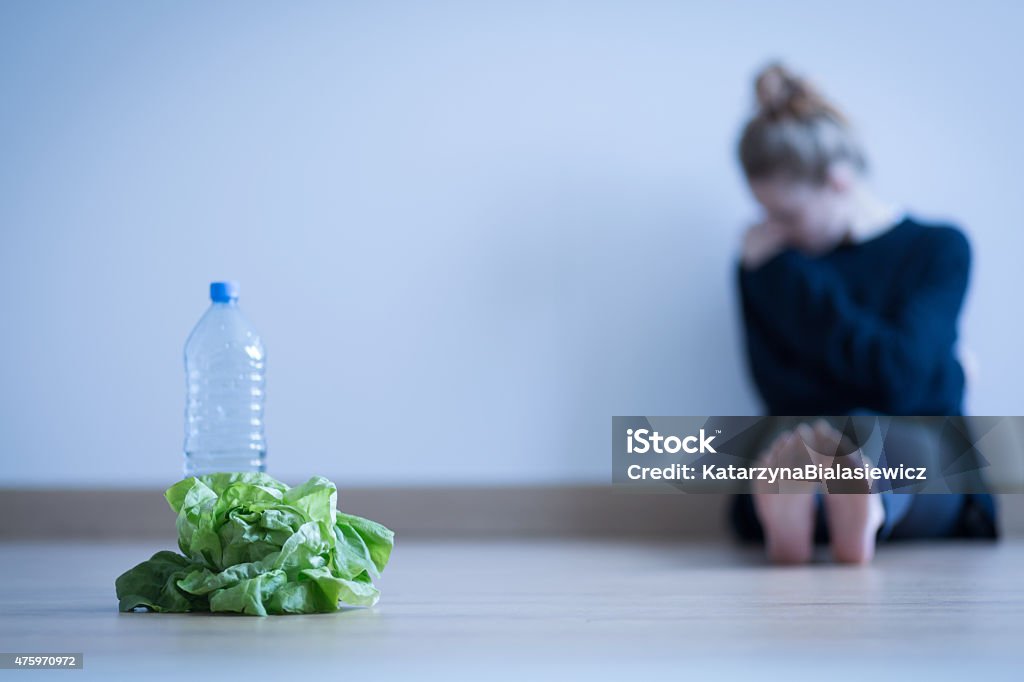 Girl with anorexia Girl with anorexia being on restricted diet 2015 Stock Photo