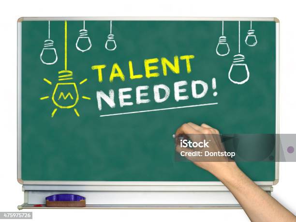 Talent Needed On Blackboard Background Stock Photo - Download Image Now - Trainee, Discovery, Skill