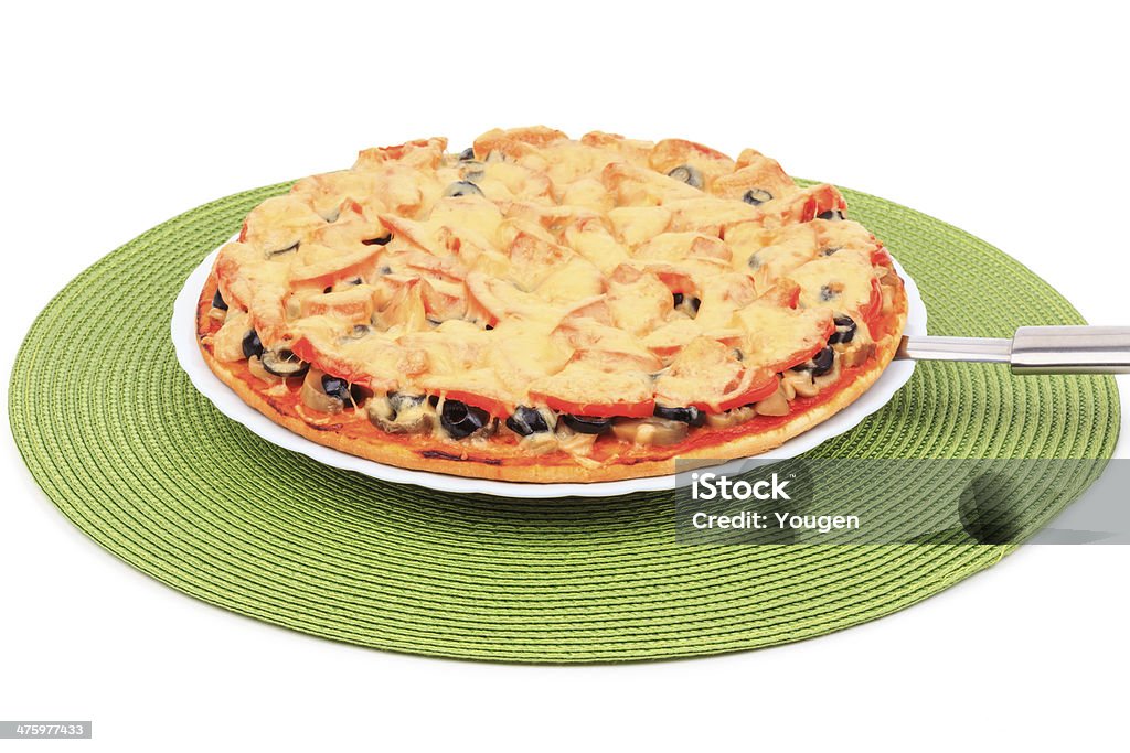 pizza vegetariana - Foto de stock de Aceituna libre de derechos