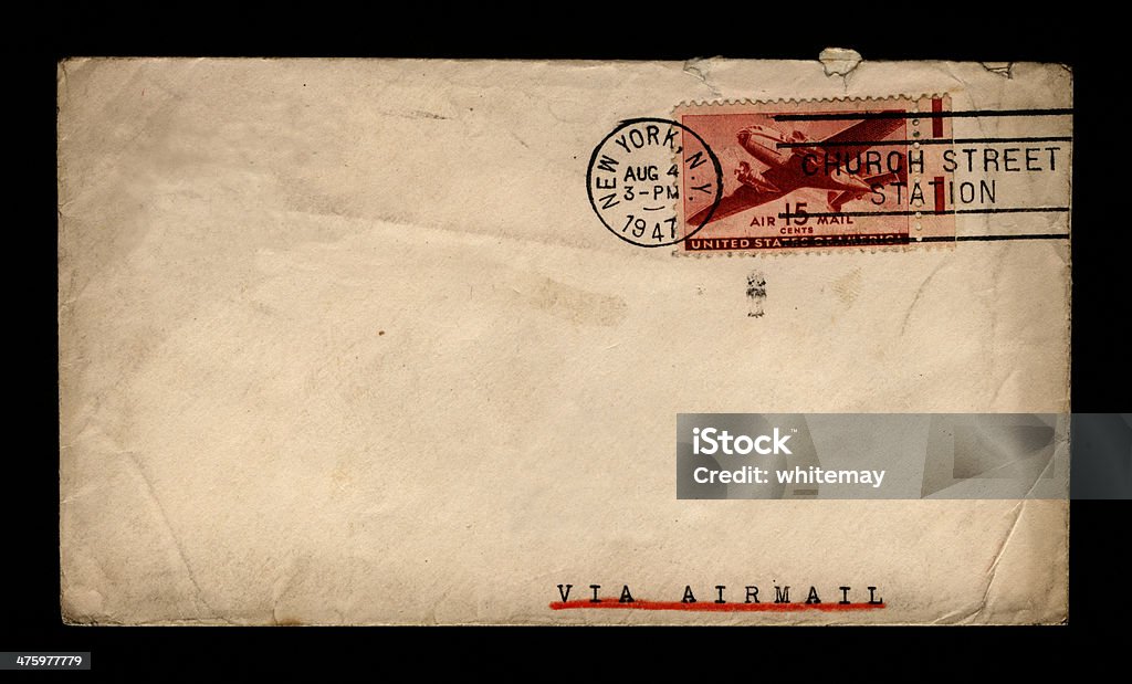 封筒にブラックニューヨーク 1947 年 - 1947年のロイヤリティフリーストックフォト