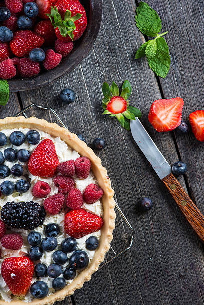 istock Homemade tart with fresh berries summer fruit 475980982