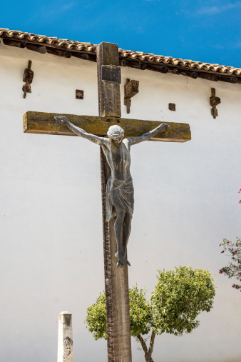 Crucifix at Mission San Miguel Arcangel cemetary