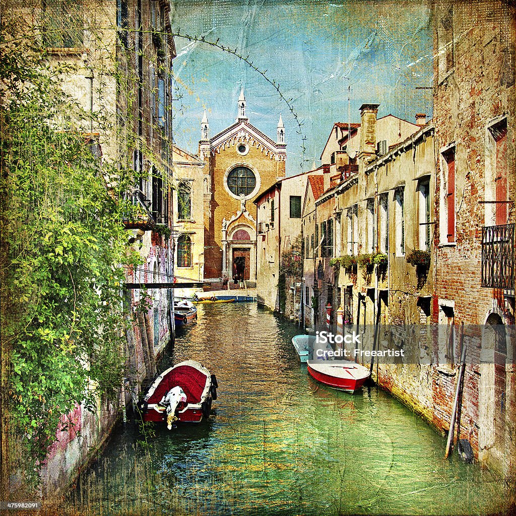 Canais de Veneza - Foto de stock de Pintura a Óleo - Imagem pintada royalty-free