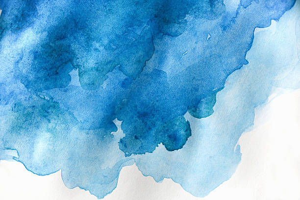 istock Blank Abstract light blue watercolor background isolated on white 475982530