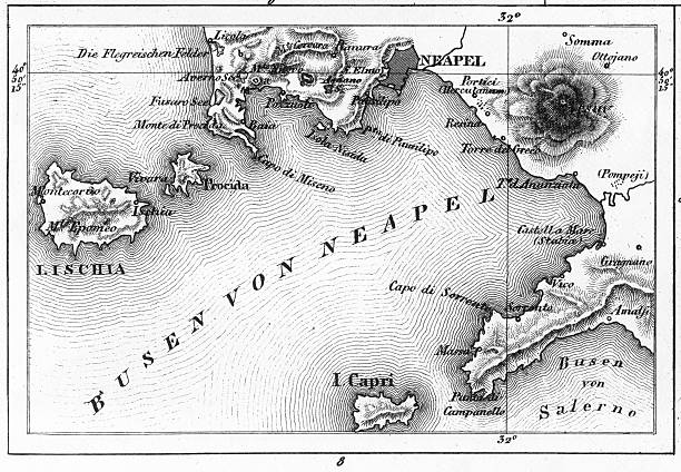 istock Map of Bay of Naples and Naples Engraving 475982614