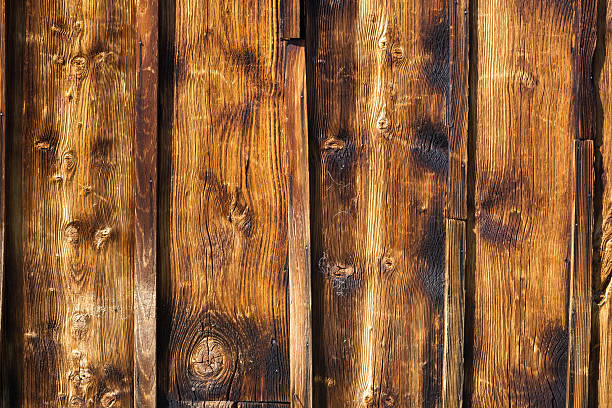 istock Exterior wooden rustic wall covered with paneling. 475985152