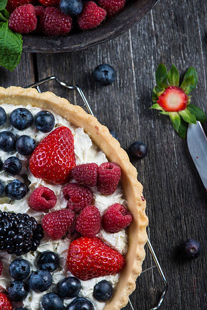 istock Homemade tart with fresh berries summer fruit 475986376