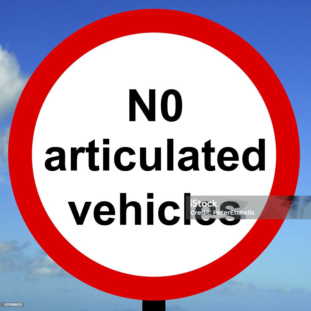 Order sign No articulated vehicles Order sign No articulated vehicles road traffic sign Articulated Bus Stock Photo