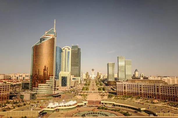 Skyline of the Kazakh Capital Astana.