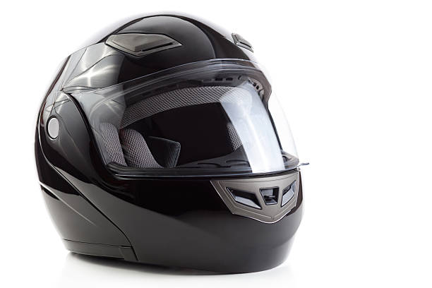 negro, brillante casco de motociclismo - helmet fotografías e imágenes de stock