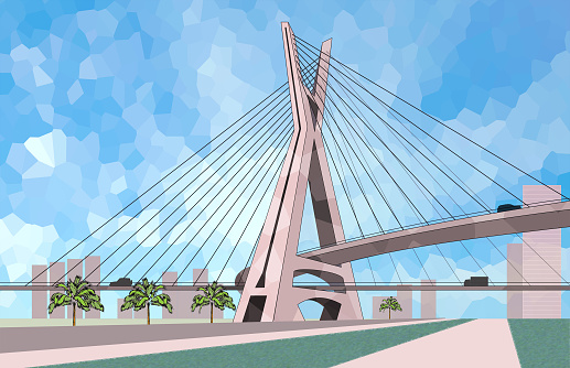 The Octavio Frias de Oliveira bridge is a cable-stayed bridge in Sao Paulo, Brazil over the Pinheiros River.