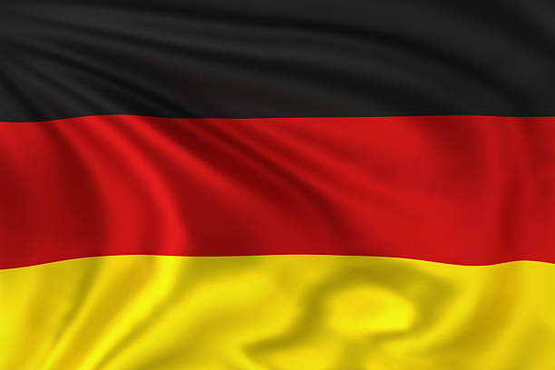 Germany Flag High quality illustration of the Flag of Germany waving in the wind. german flag stock pictures, royalty-free photos & images