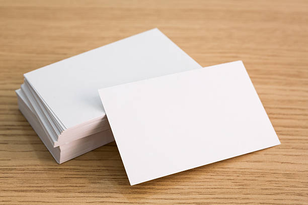istock Business cards on wood table 475989559