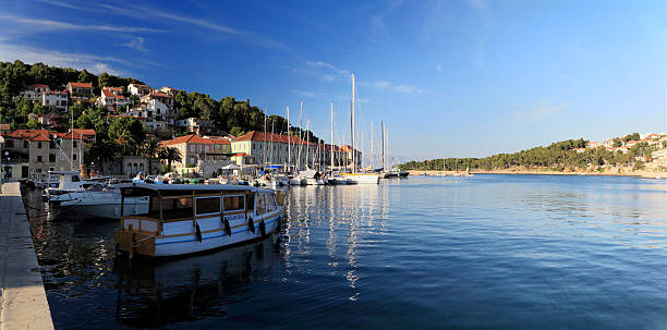 Harbor in the city of Jelsa. Harbor in the city of Jelsa, the island Hvar, Croatia jelsa stock pictures, royalty-free photos & images