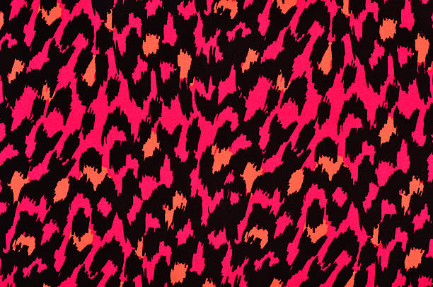 Pink and orange leopard fur pattern. stock photo