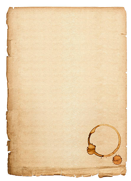 istock antique book page with coffee stains. old paper sheet 475993471