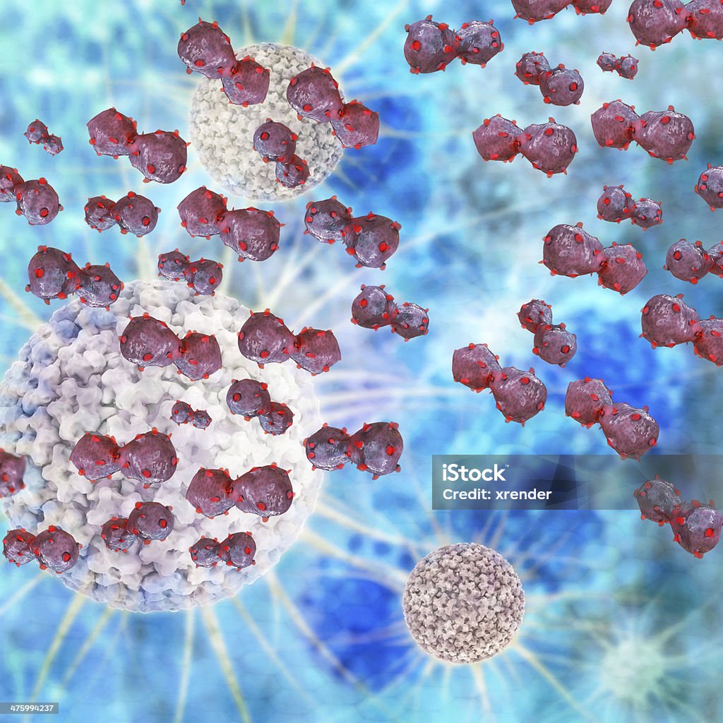 Lung cancer cells - 3d rendered illustration Cancer Cell Stock Photo