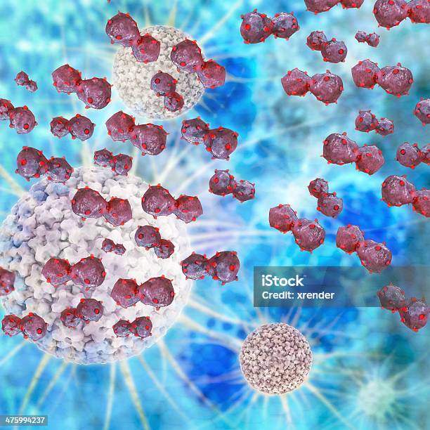 Lung Cancer Cells 3d Rendered Illustration Stock Photo - Download Image Now - Cancer Cell, Immunotherapy, Cancer - Illness