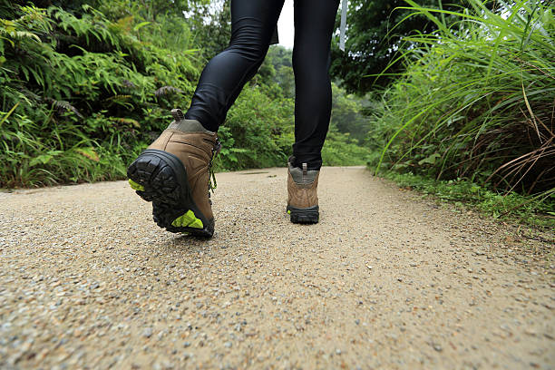 istock woman hiking on forest trail 475996810