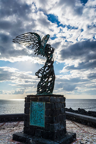 Nike statue at Giardini Naxos, Sicily, Italy -  Nike Carmelo Mendola sculpture