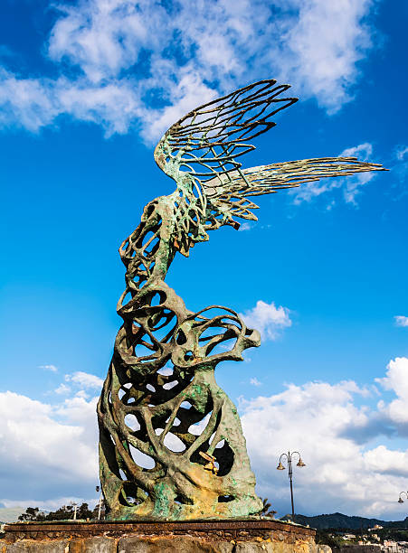 Nike statue at Giardini Naxos, Sicily, Italy -  Nike Carmelo Mendola sculpture