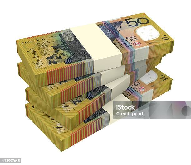 Foto de Dólar Australiano Isolado No Fundo Branco e mais fotos de stock de Amontoamento - Amontoamento, Austrália, Bling Bling
