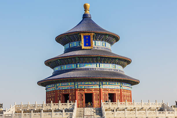 o templo do céu de beijing, o património cultural mundial - landmarks roof staircase landscape - fotografias e filmes do acervo