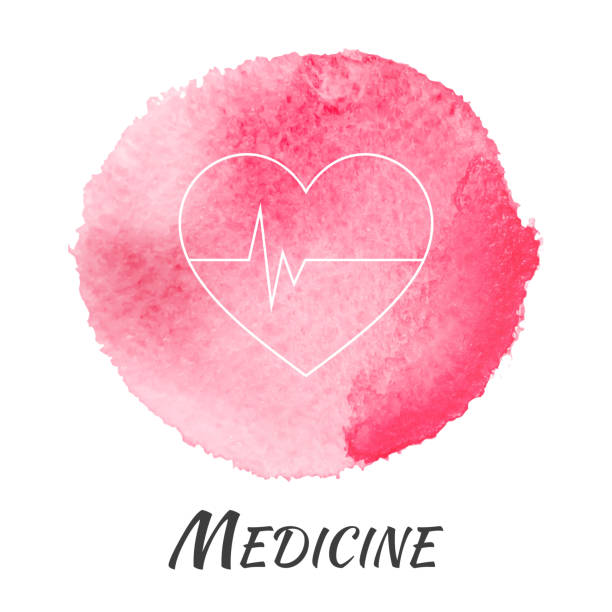 illustrations, cliparts, dessins animés et icônes de médecine cœur pulse vecteur concept aquarelle - pulse trace human heart heart shape healthcare and medicine