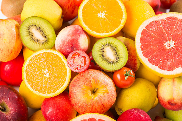 combinación de frutas - kiwi vegetable cross section fruit fotografías e imágenes de stock