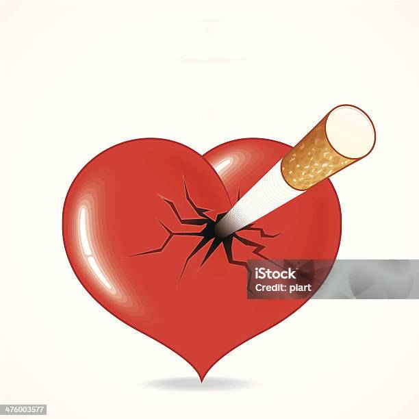 Coração E Cigarro - Arte vetorial de stock e mais imagens de Cancro - Cancro, Cigarro, Colheita de tabaco