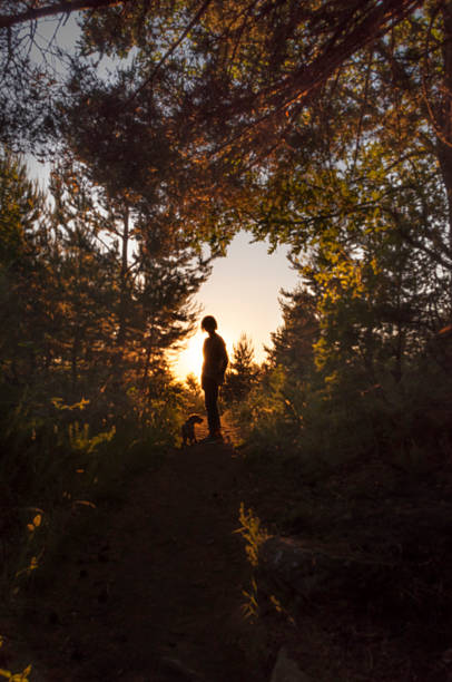 istock Woman and her pet in natural frame - Vertical 2 476003589