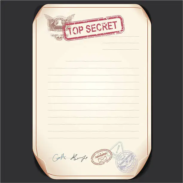 Vector illustration of Top Secret Document