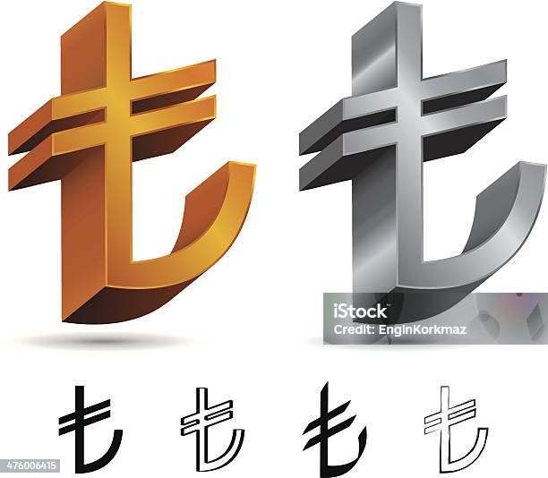 Türkische Lira Symbole Stock Vektor Art und mehr Bilder von Lire-Symbol - Lire-Symbol, Dreidimensional, Icon