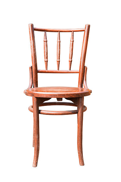 istock Vintage brown chair isolated on white background 476006929