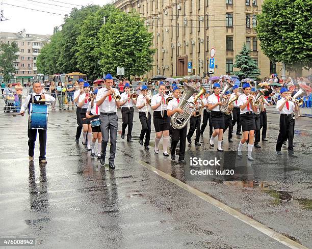Marching Band On The Music Festival Of Childrens Brass Bands Stock Photo - Download Image Now