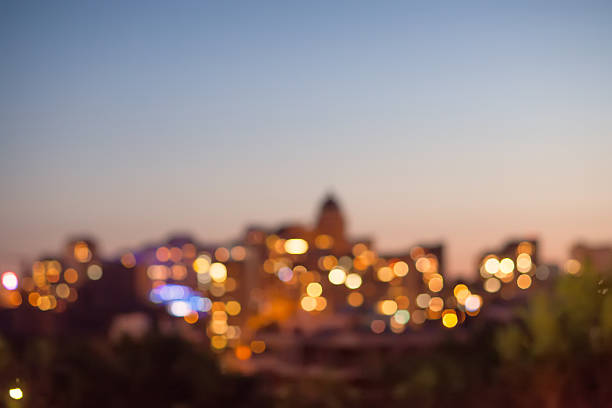 City lights with beautiful bokeh stock photo