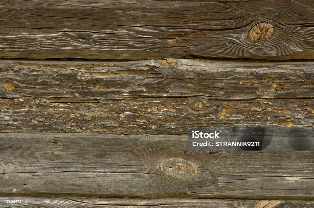 Wall of the old log Texture of the old wooden walls Abstract Stock Photo