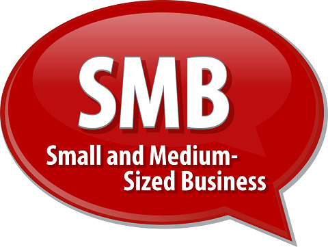 word speech bubble illustration of business acronym term SMB Small Medium-Sized Business