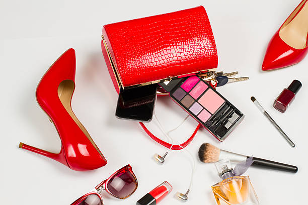 istock Red shoes and handbag. 476010426