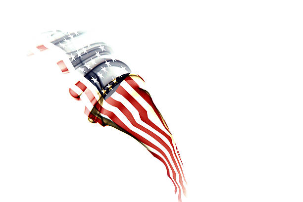 American, USA-Flagge auf Rauch – Foto