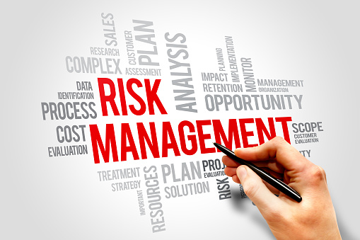 Risk management words cloud, business concept