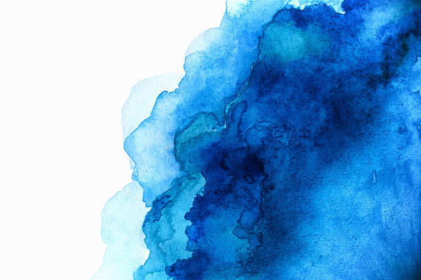 istock Blank Abstract light blue watercolor background isolated on white 476014170