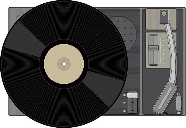 istock Retro record player with 33 rpm record 476018856